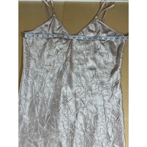 Vintage Crinkle Satin Spaghetti Strap Slip Midi Dress 90s Y2K Plus Size 1X - Picture 7 of 8